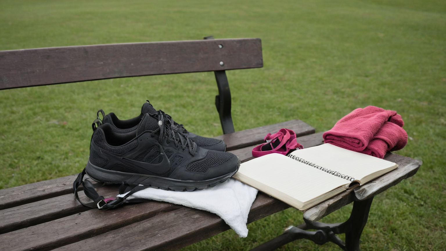 Park-bench walking kit with blank watch