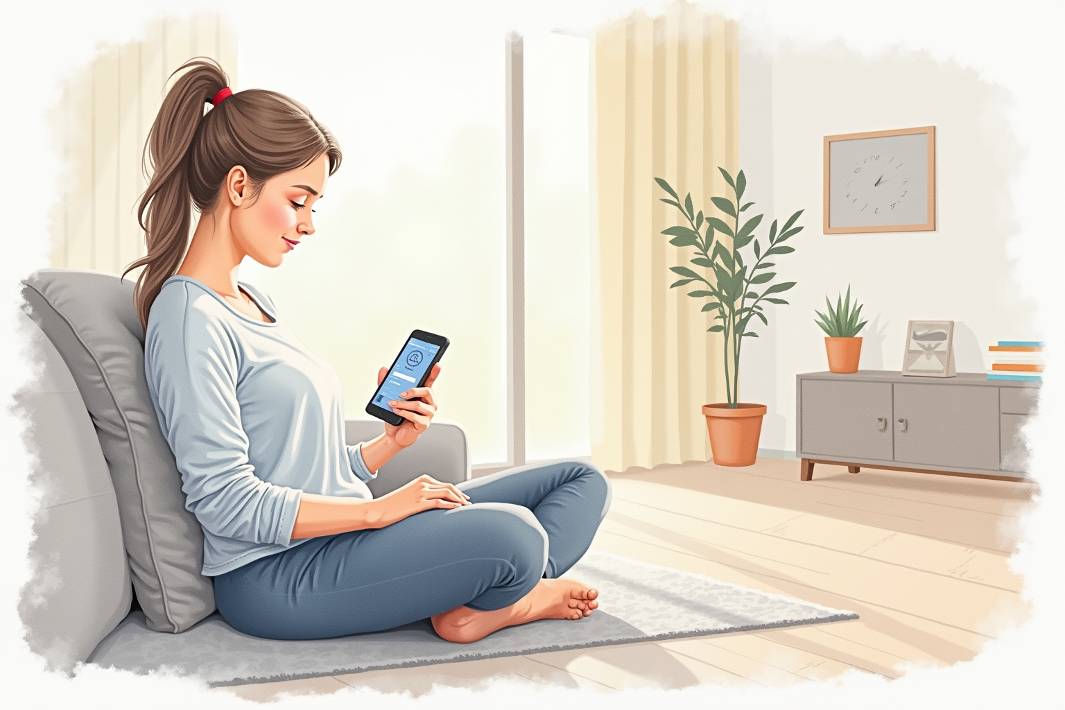 Person reviewing fitness data on a smartphone