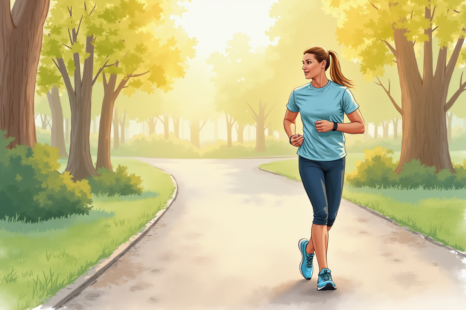 Person checking fitness tracker after a morning run