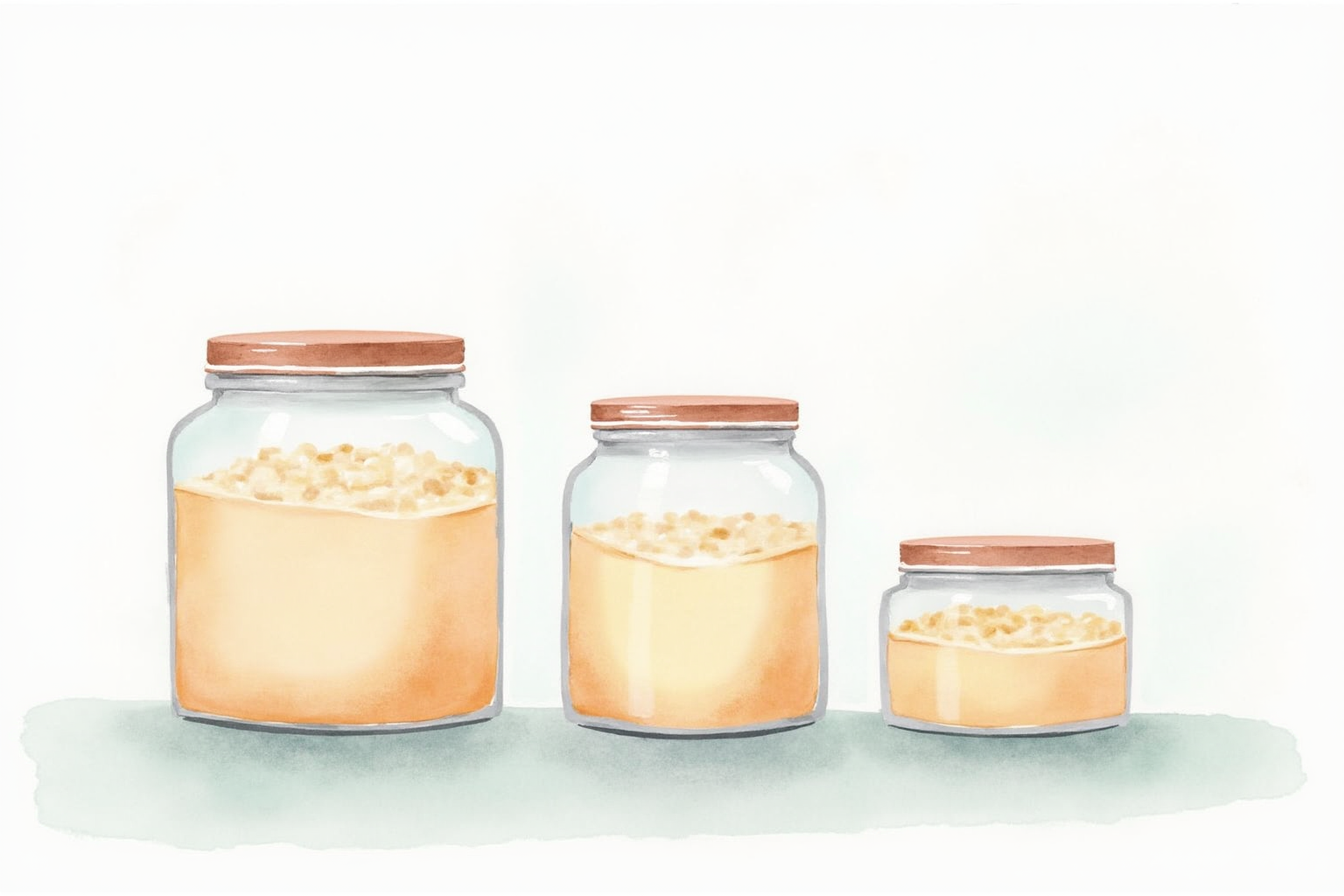 Three protein powder containers in different sizes