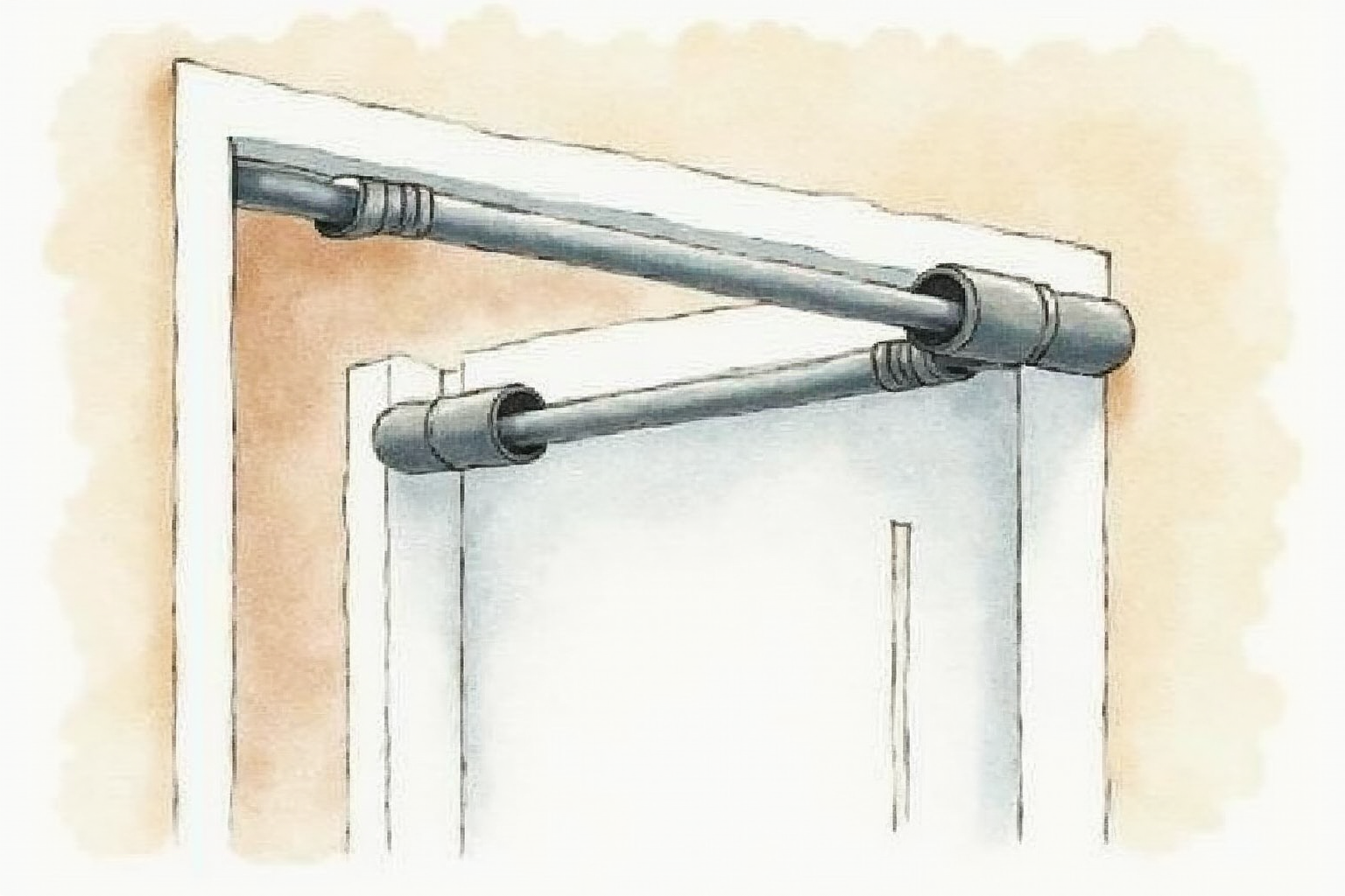 Close-up of doorway pull-up bar's adjustable grips and foam padding