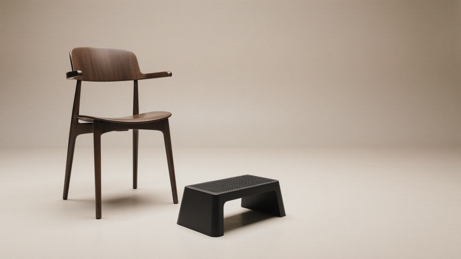 A chair with simple lower-body strength equipment