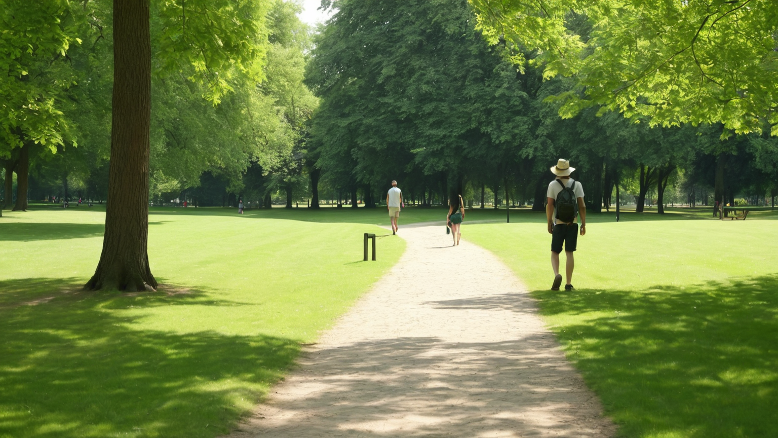 Shaded walking route