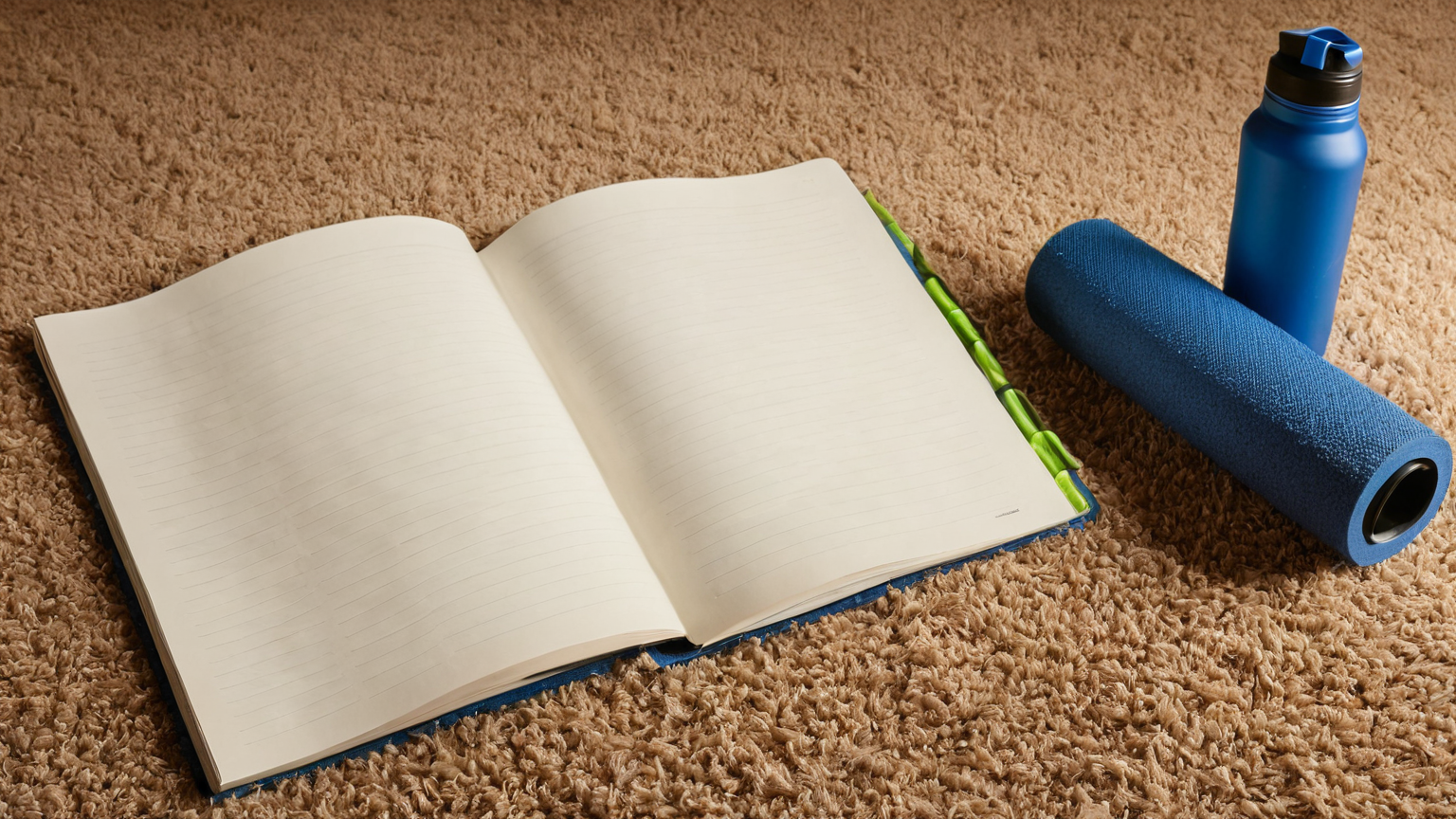Warm-up tools and blank notebook